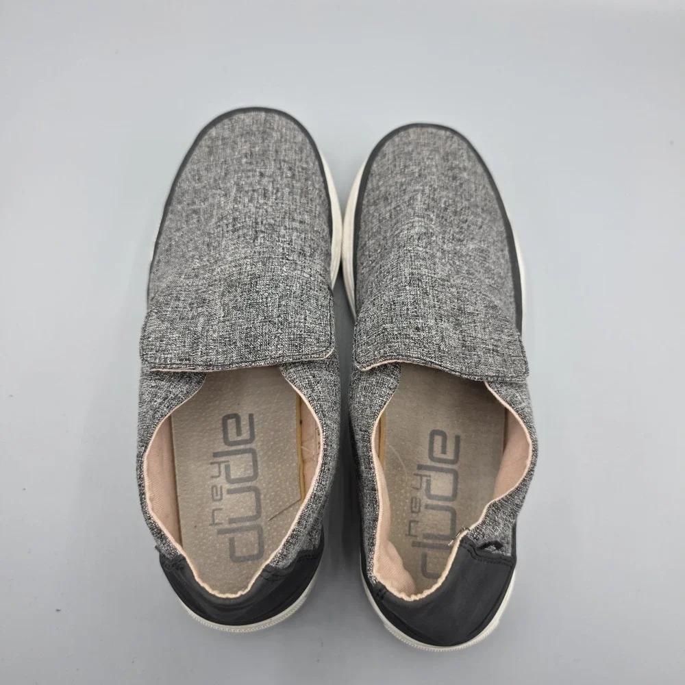 Hey Dude Peyton‎ Shoes Womens 7 Chambray Black Gray Sneakers Loafers Platform